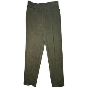 Inclinations Vintage High Waisted Ribbed Trousers Olive Green Size 8 Academia